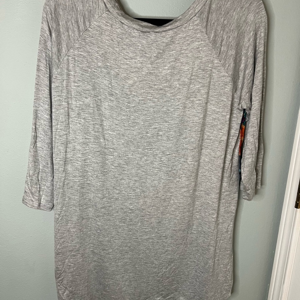 LARA Floral 3/4 Sleeve Top - Orange, Purple, Pink, Gray - Picture 5 of 5